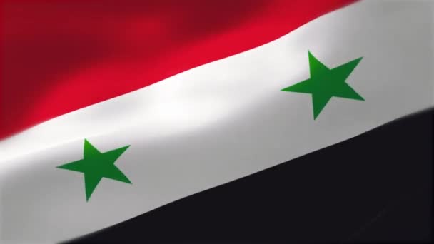 Flaga Syryjska Republika Arabska. Bardzo szczegółowe flaga teksturowana z zmarszczki i szwy. - Materiał filmowy, wideo