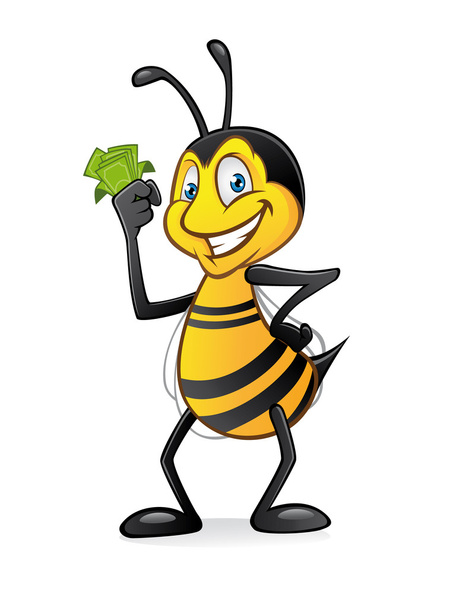 Бджола з грошима
 - Вектор, зображення