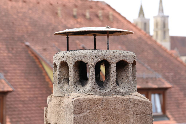 Antigua chimenea / Rothenburg ob der Tauber (Alemania
) - Foto, imagen
