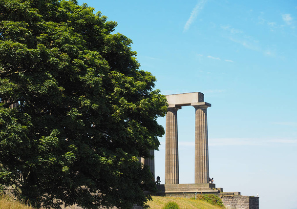 Skotské národní památník na Calton Hill v Edinburghu, Velká Británie - Fotografie, Obrázek