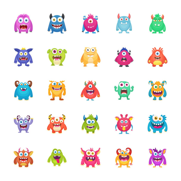Monster Characters Flat Pack  - Vector, Image