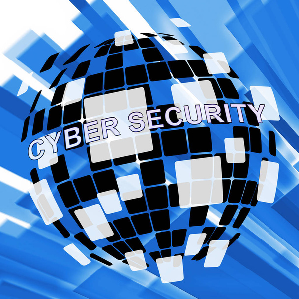 Кибербезопасность угрожает риску киберпреступности 3d Иллюстрация показывает уязвимость и предупреждение системы
 - Фото, изображение