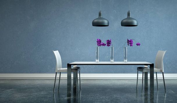 Comedor diseño interior Tabel con sillas blancas
 - Foto, imagen