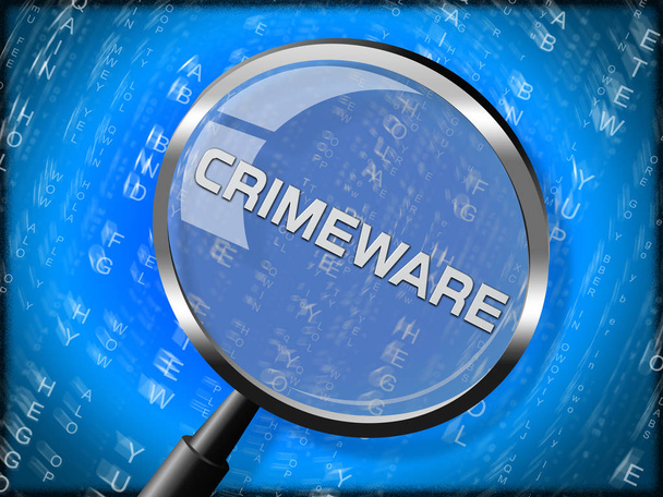 Crimeware Digital Cyber Hack Exploit 3d Rendering Shows Computer Crime And Digital Malicious Malware On Internet Or Computer - Photo, Image