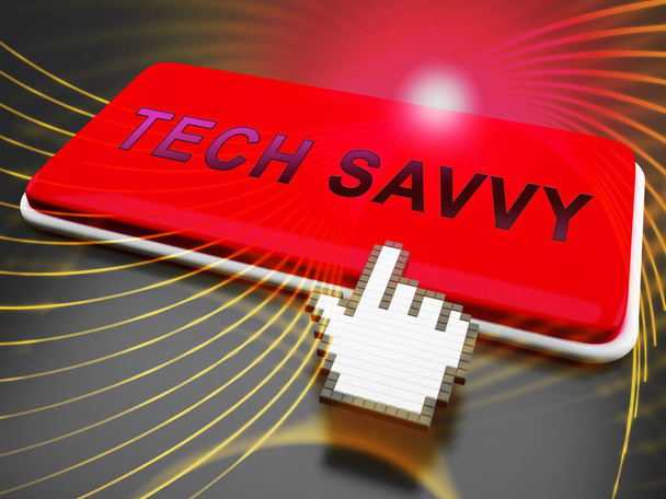 Tech Savvy Digital Computer Expert 3D Rendering significa Hitech Inteligente Especialização Técnica Profissional
 - Foto, Imagem