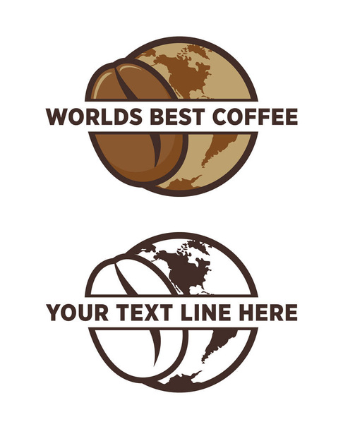 Worlds mejor emblema de grano de café
 - Vector, Imagen