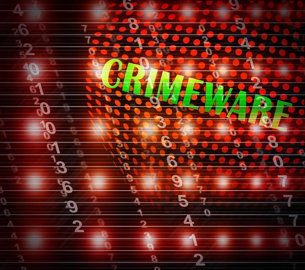 Crimeware цифровий кібер рубати експлуатувати 3d ілюстрації показує комп'ютерних злочинів і по цифрових зловмисних на Інтернет або комп'ютер - Фото, зображення