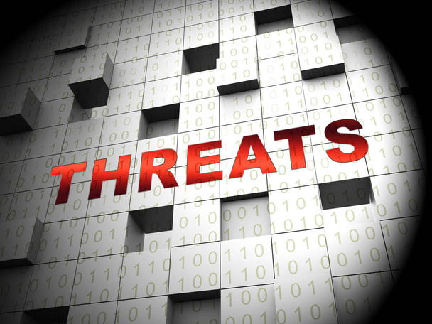 Cyber Threat Intelligence Online Protection 3D Rendering muestra protección contra malware en línea contra estafas y riesgos de ransomware
 - Foto, Imagen