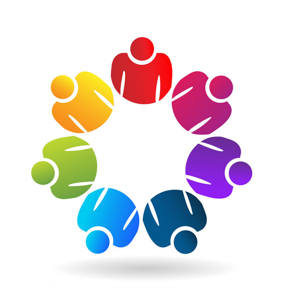 Ludzie pracy zespołowej współpracy wektor logo - Wektor, obraz
