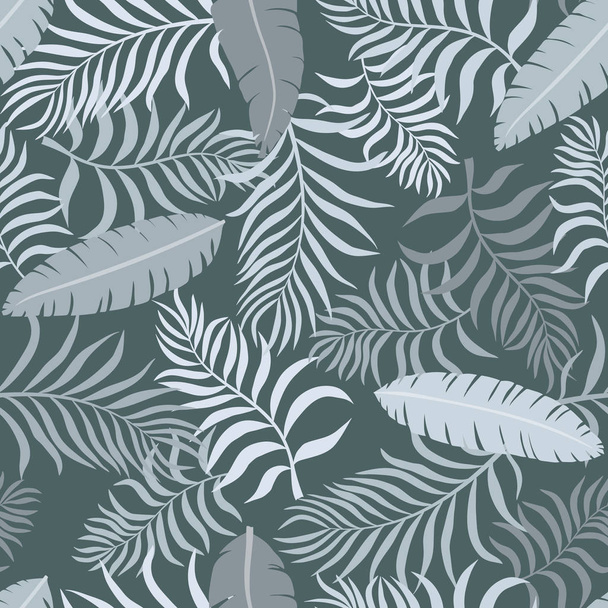 tropischen Hintergrund mit Palmblättern. nahtloses Blumenmuster. Sommervektorillustration - Vektor, Bild