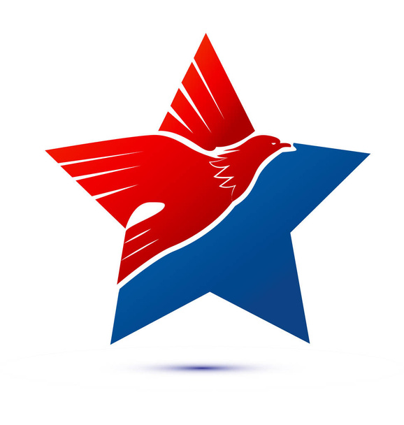 Eagle star, ΗΠΑ Αμερικανός υπερηφάνεια, εικόνα διάνυσμα - Διάνυσμα, εικόνα