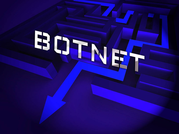 Botnet Illegal Scam Network Fraud 3d Rendering Shows Computer Cybercrime Hacking And Spyware Privacy Risk - Photo, Image