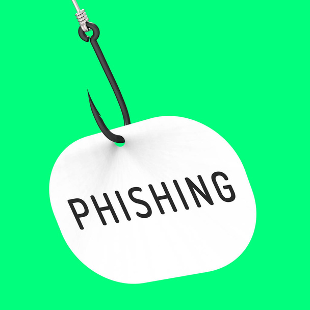 phishing gancho identidade crime alerta 3d renderização mostra e-mail phish crime e violação com roubo de identidade e ataque bancário
 - Foto, Imagem