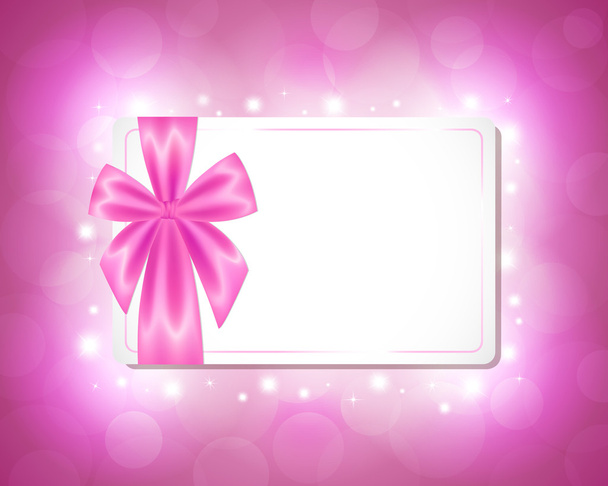 Card with a pink ribbon - Vector, afbeelding