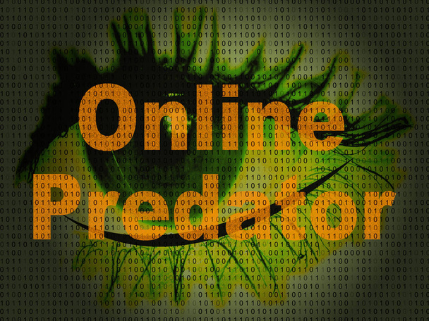 Online Predator Stalking Against Unknown Victim 2d Illustration Shows Cyberstalking Offenders Abuse On Young Teens - Photo, Image