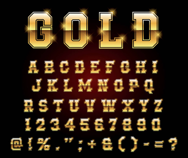 Conjunto de alfabeto oro o numérico. fácil de modificar
 - Vector, imagen