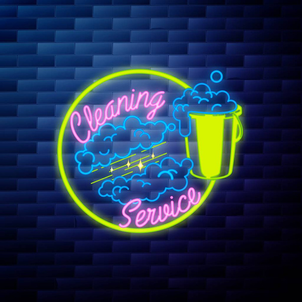 Vintage cleaning service emblem - Вектор,изображение