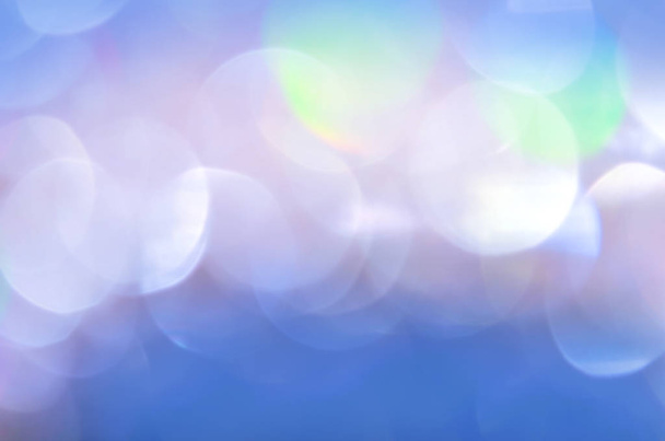 抽象的な光の背景のボケ味青い冬のエレガントなボケ背景。ワイド フォーマット ボケ バナー - 写真・画像