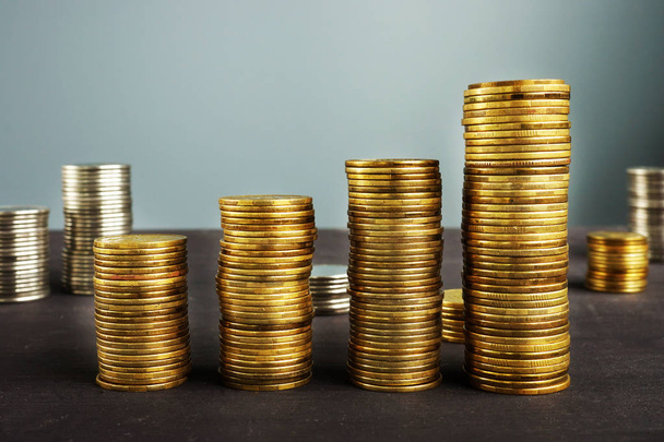 Coins stack. Financial growth. Wealth management. - Photo, image