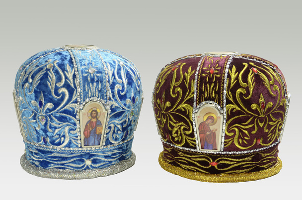 Two Orthodox Wedding Ceremonial Crowns - Photo, Image