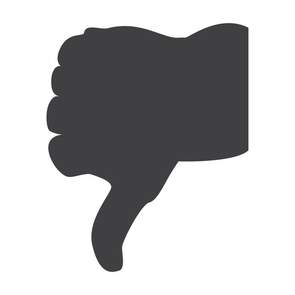 Raster thumb down sign. Dislike symbol concept. Thumb down flat round icon - Photo, image