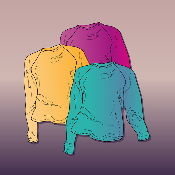 Vector illustration of women's sweaters. - Vector, Image