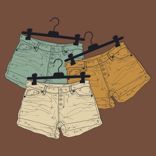 Fond vectoriel avec différents shorts
. - Vecteur, image