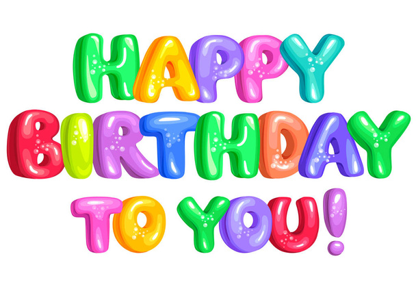 Happy birthday to you funny letters. - Vector, Image