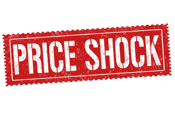 Ціна шокової гранжевої гумової марки на білому тлі, Векторні ілюстрації
 - Вектор, зображення