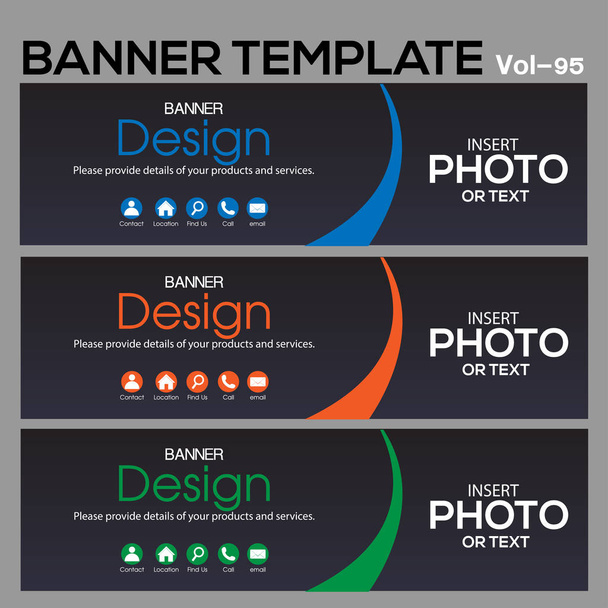 banner Web Template banner blackground y banner Colección para diseños empresariales
. - Vector, Imagen