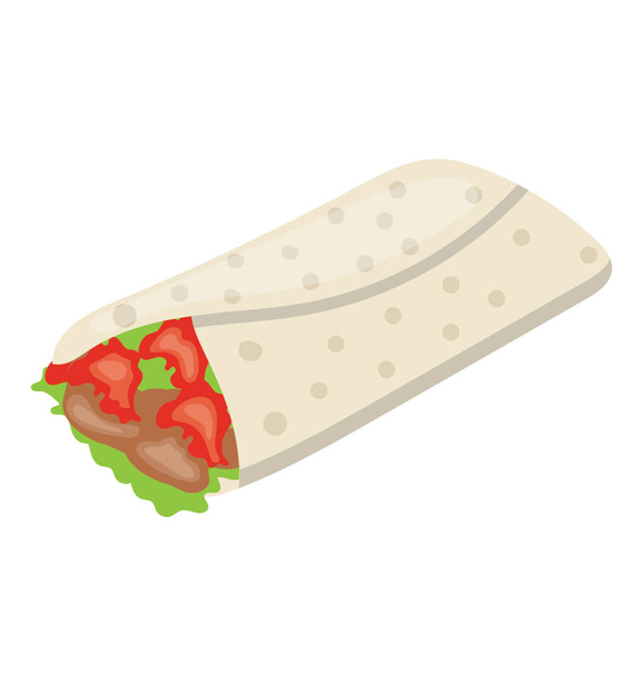 Wrapped rolls with filling known to be burritos - Vector, afbeelding