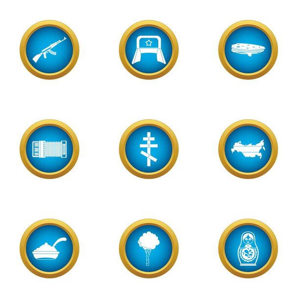 USSR icons set, flat style - Vector, Image