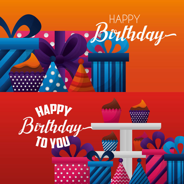 happy birthday card - Vector, Image