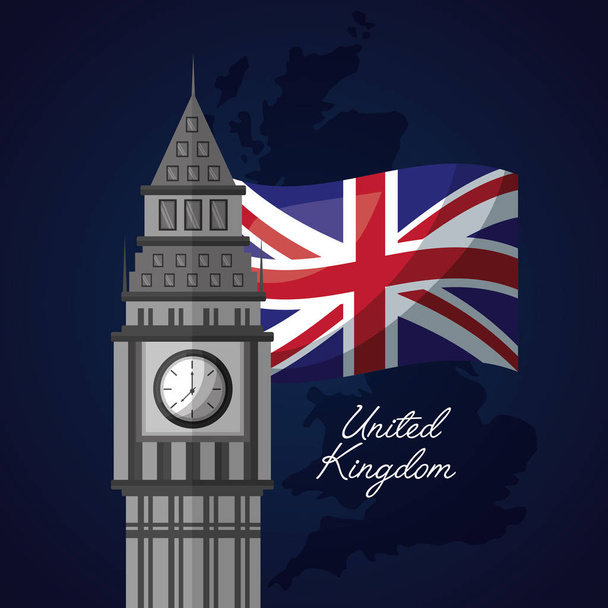 Reino Unido coloca bandera
 - Vector, imagen