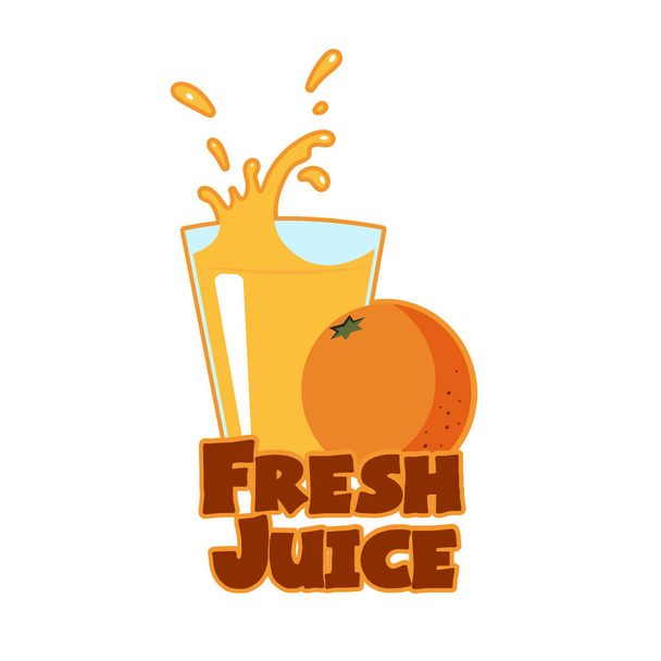 Glass of orange juice vector illustration. - Διάνυσμα, εικόνα