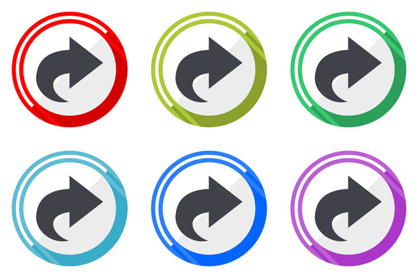 Next web vector icons, set of colorful flat round design editable internet buttons in eps 10 for webdesign and smartphone applicatios - Vecteur, image