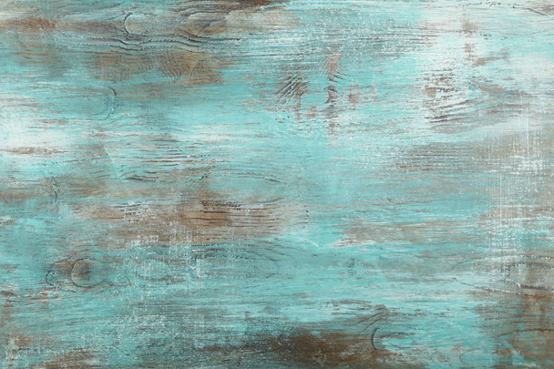 Grunge blue and white painted brushed and weathered uneven antique wooden surface background - Foto, imagen