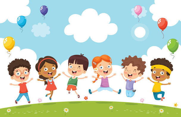 Vector Illustration Of Cartoon Children - Vector, Image