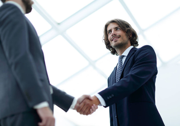 Close up image of business handshake at meeting. - Photo, image