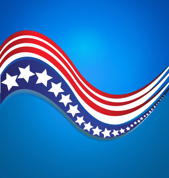 USA Stern Flagge Logo Streifen Design Elemente Vektor Hintergrund - Vektor, Bild