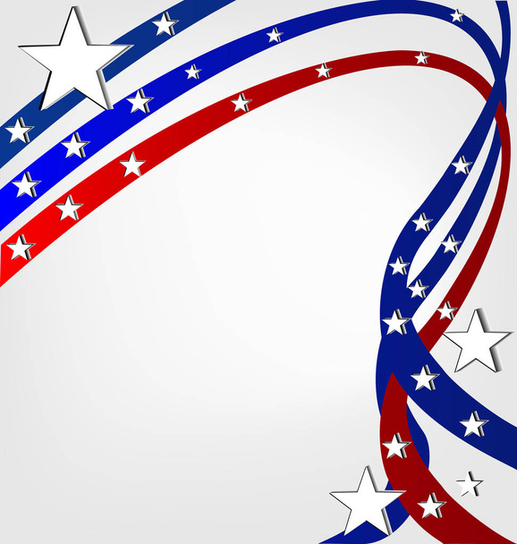 USA pride background with swirly stripes - Vector, Image