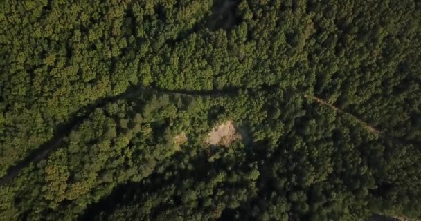 Russischer Wald und Berge unter blauem Himmel per Drohne. Atemberaubende Drohnenaufnahmen von südrussischen Wäldern und Bergen unter blauem Himmel - Filmmaterial, Video