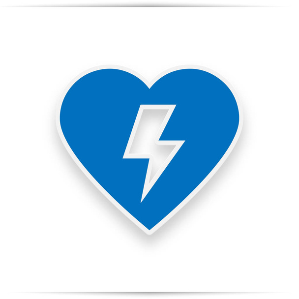 Defibrillator-Symbol blau. aed - Foto, Bild