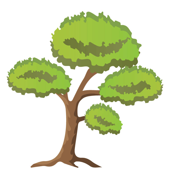Drzewo sosny pinus sylvestris płaskie ikona - Wektor, obraz