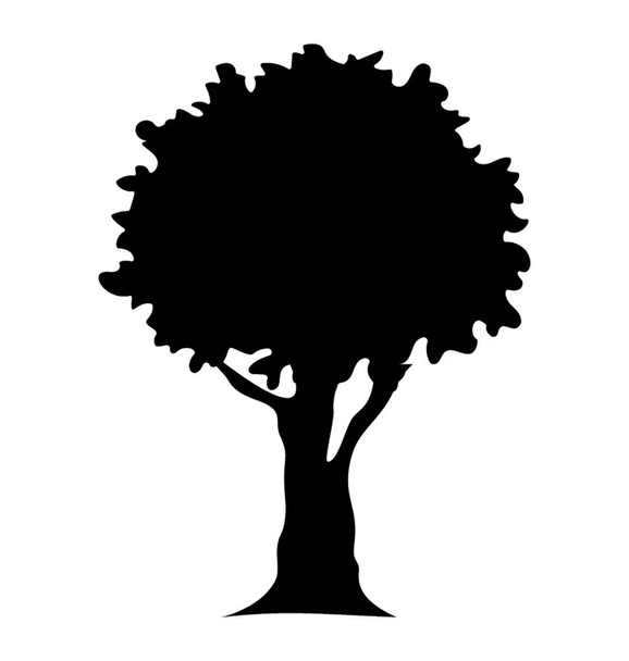 A green shady tree, shrub tree glyph icon  - Vetor, Imagem