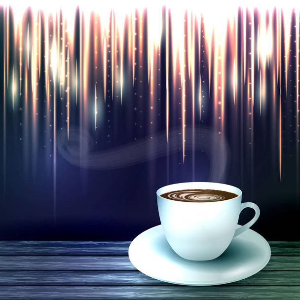 一杯のコーヒーと美しい背景。ベクトル - ベクター画像
