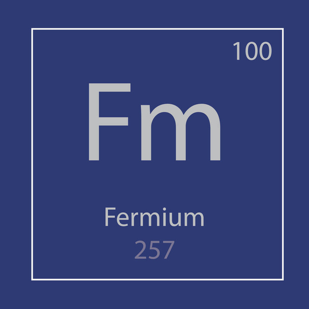 Fermium Fm scheikundig element pictogram-vector illustratie - Vector, afbeelding