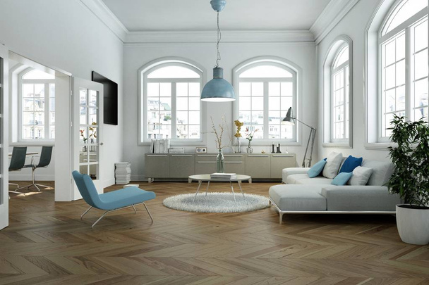 moderno luminoso skandinavian interior design soggiorno
 - Foto, immagini