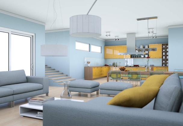 moderno brilhante sala de estar design de interiores
 - Foto, Imagem
