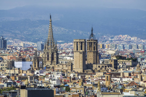 Ορίζοντα της Βαρκελώνης, Ισπανία. Αρχιτεκτονική της Βαρκελώνης - Φωτογραφία, εικόνα